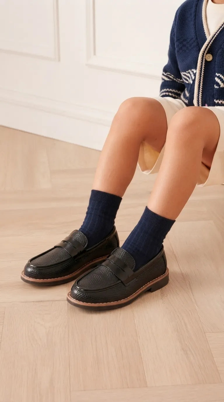 Boys Black Formal Shoes KD8491