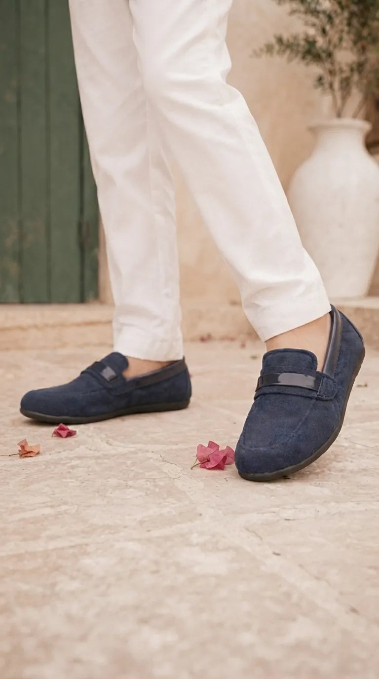 Boys Navy Formal Moccasin KD8497