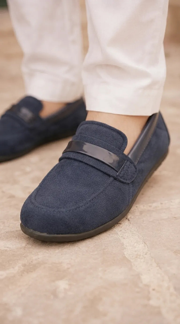Boys Navy Formal Moccasin KD8497