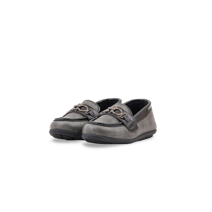 Boys Grey Formal Moccasin KD8499