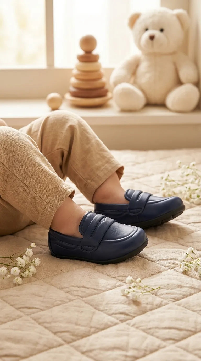 Boys Navy Formal Moccasin KD8502