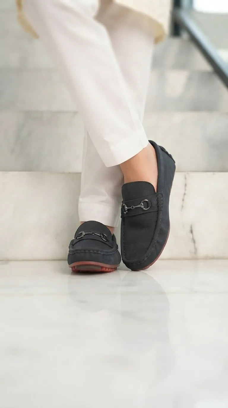 Boys Black Formal Moccasin KD8512