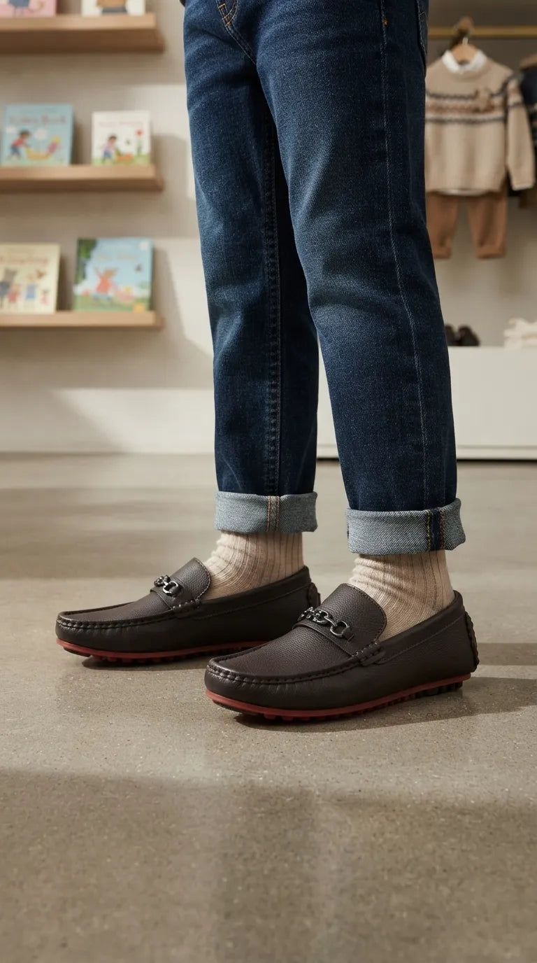 Boys Coffee Formal Moccasin KD8514