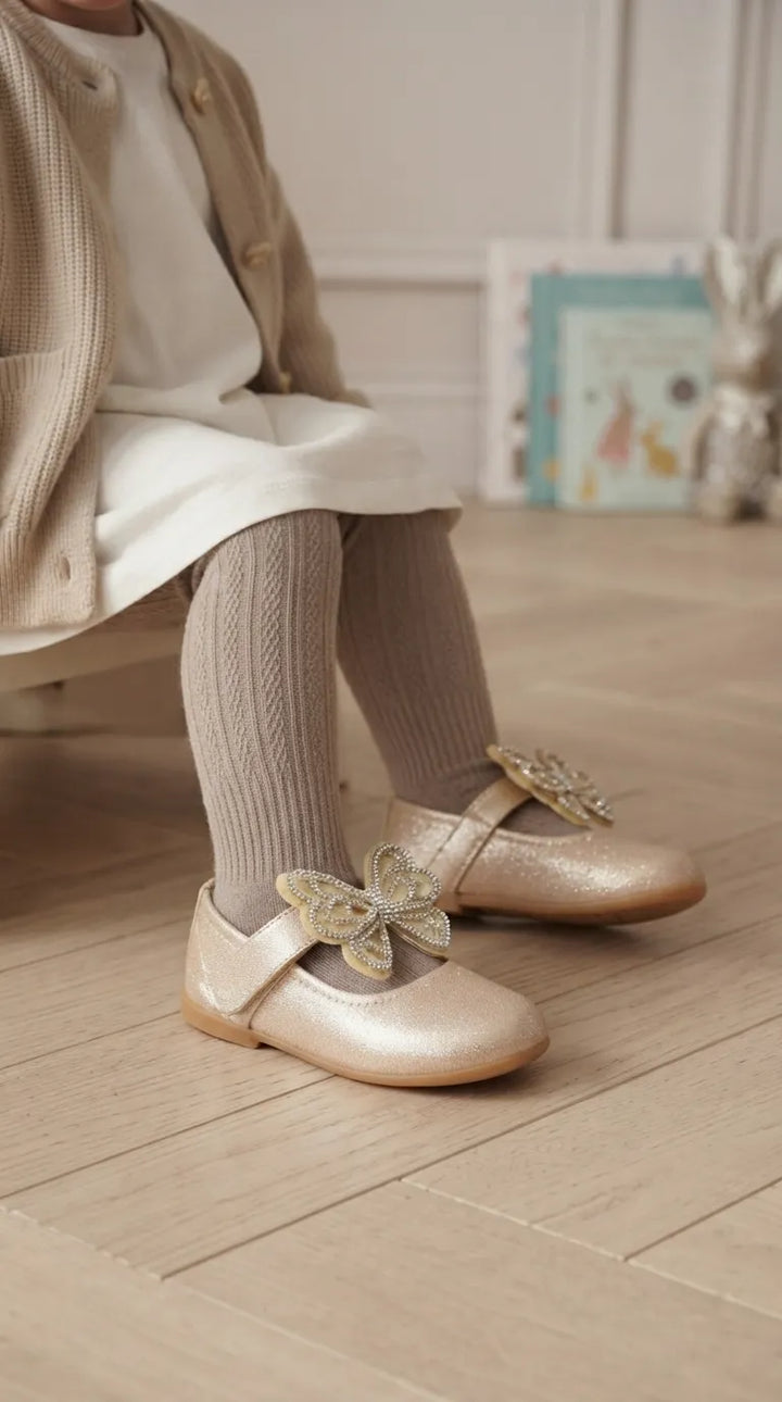 Girls Golden Fancy Pumps KD8544