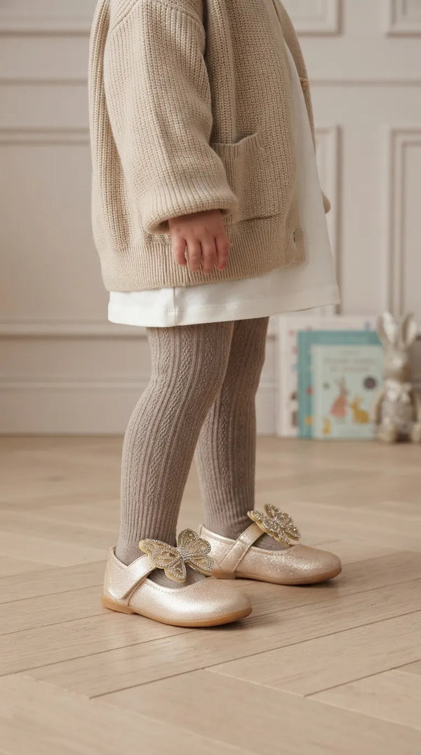 Girls Golden Fancy Pumps KD8544