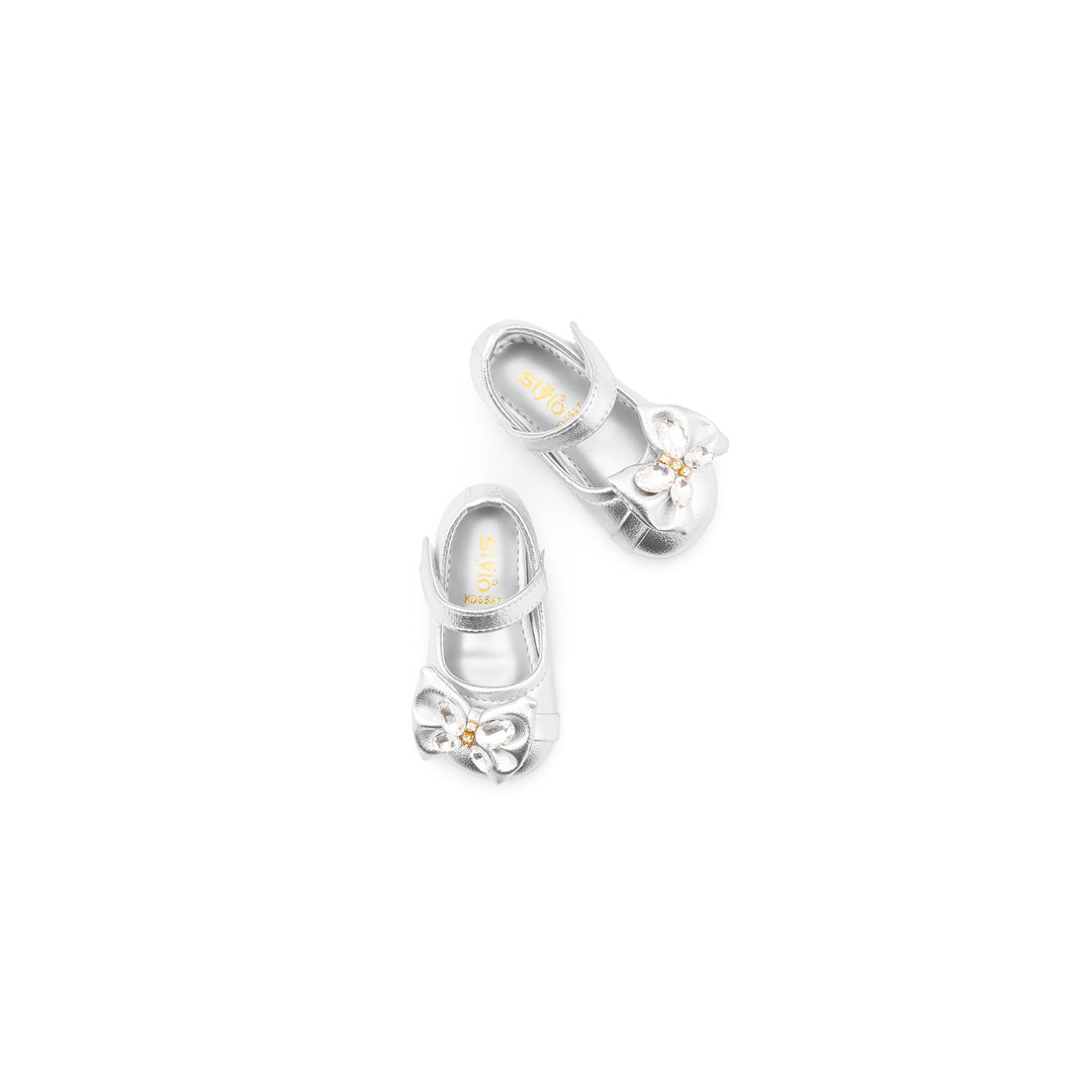 Girls Silver Fancy Pumps KD8547