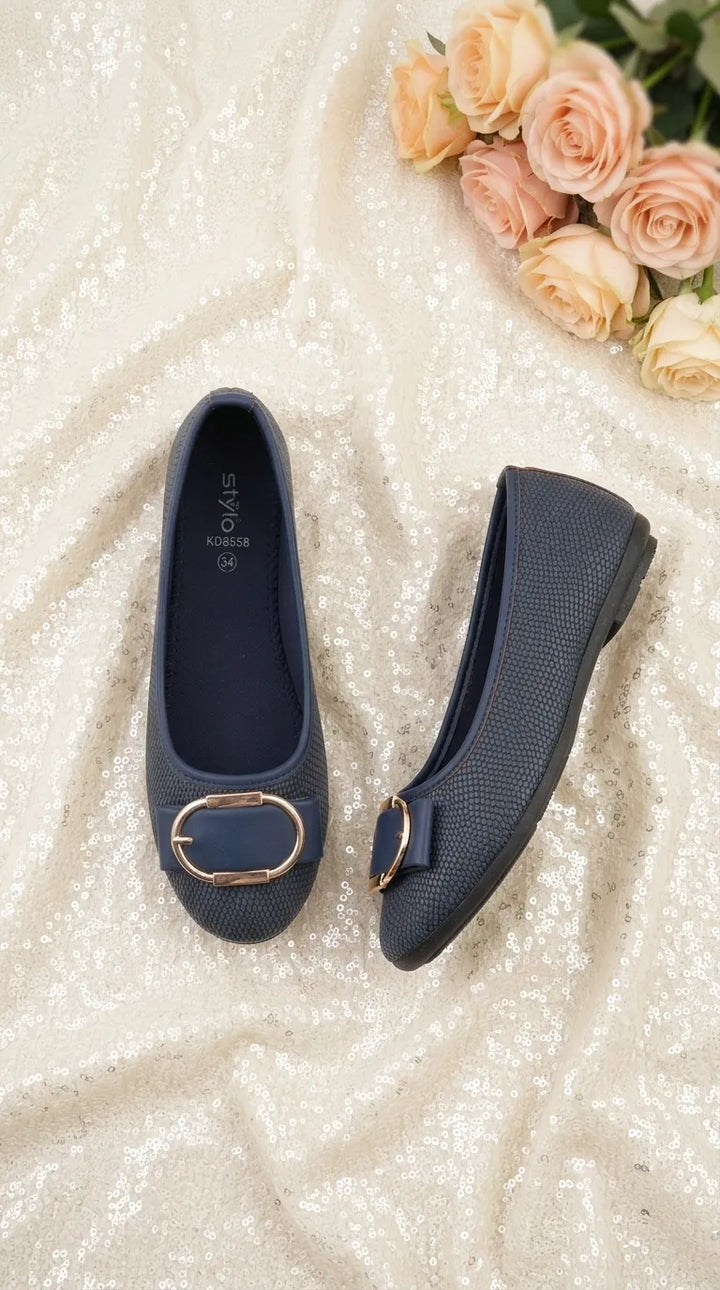 Girls Navy Casual Pumps KD8558