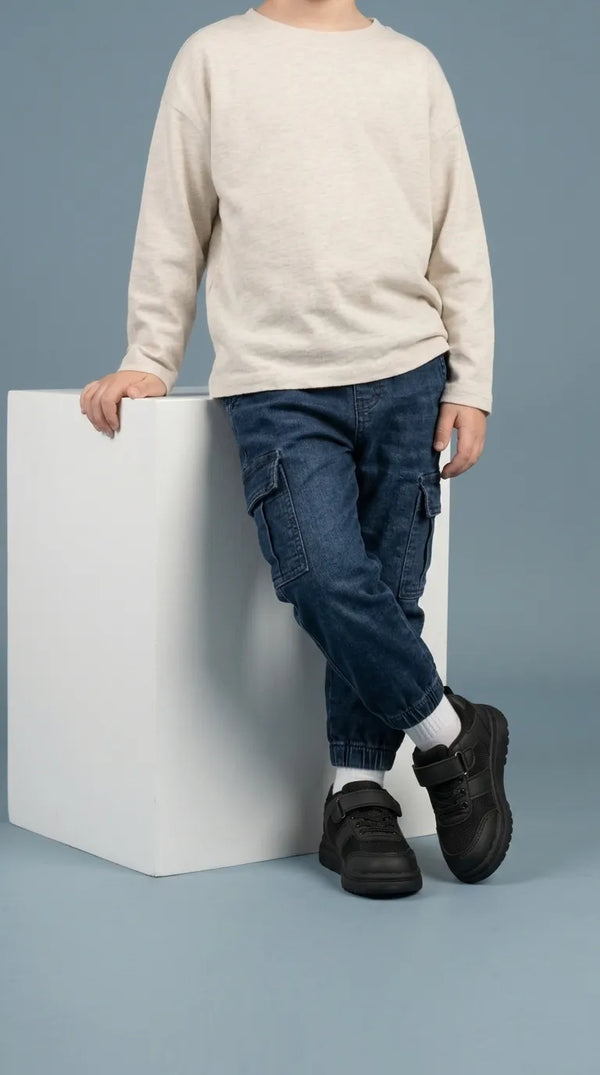 Boys Black Casual Jogger KD8565