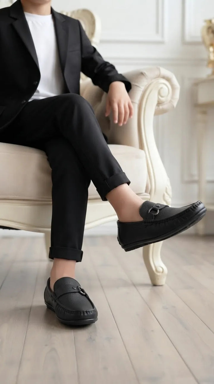 Boys Black Formal Moccasin KD8621