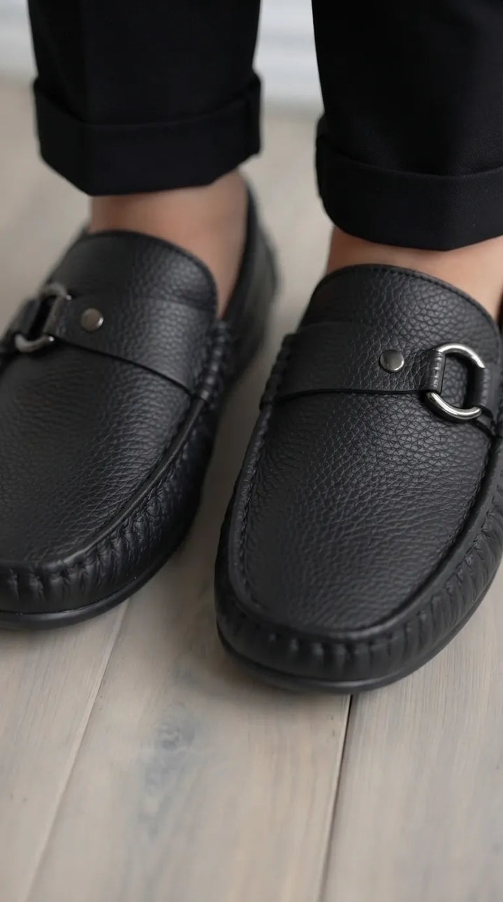 Boys Black Formal Moccasin KD8621