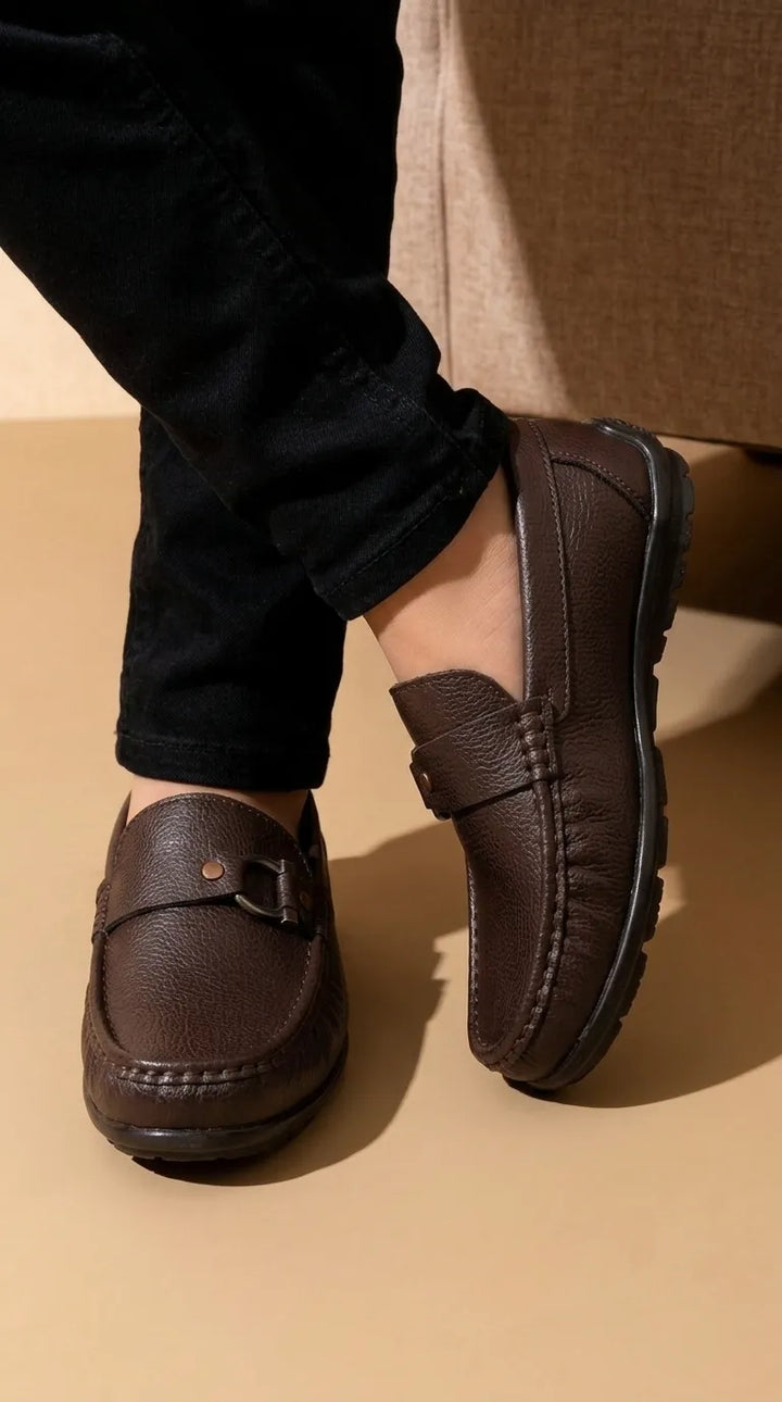 Boys Coffee Formal Moccasin KD8621