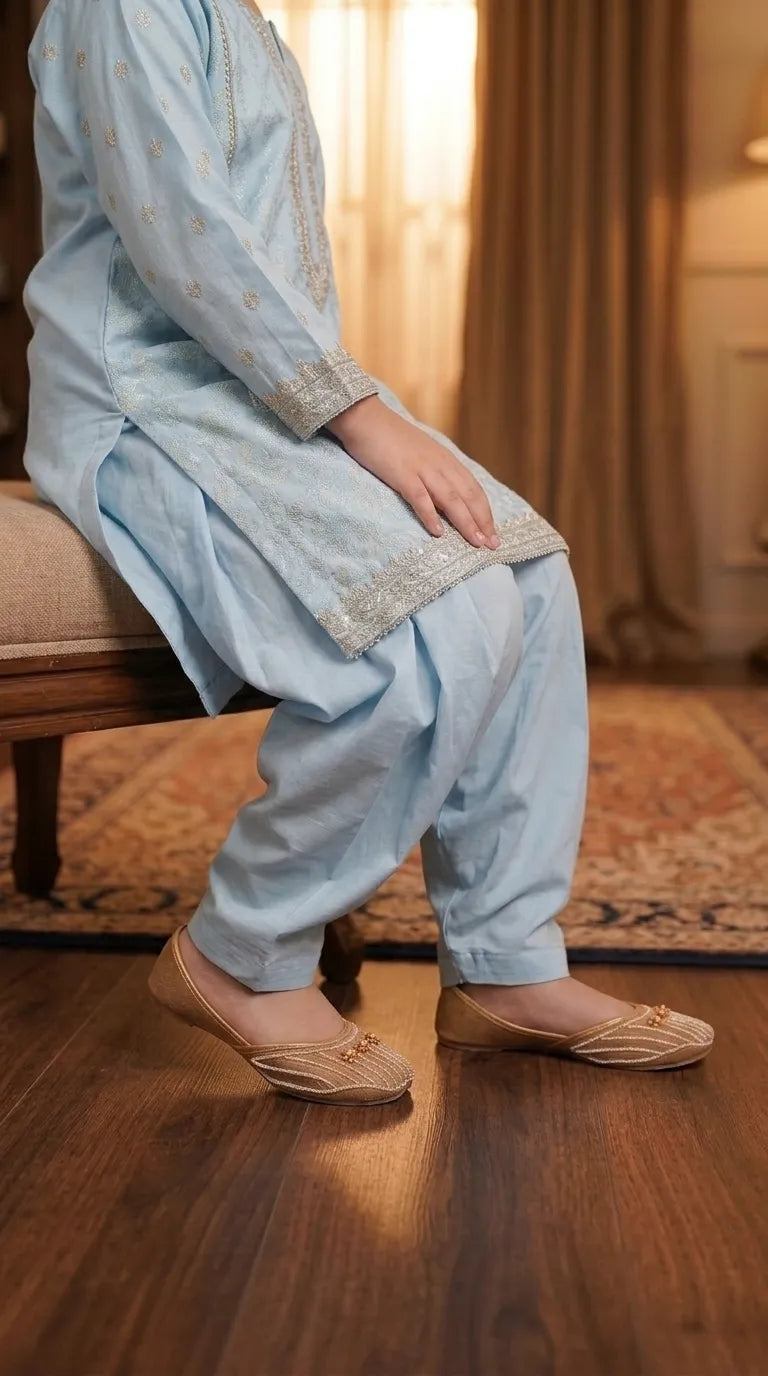 Girls Golden Fancy Khussa KD8646