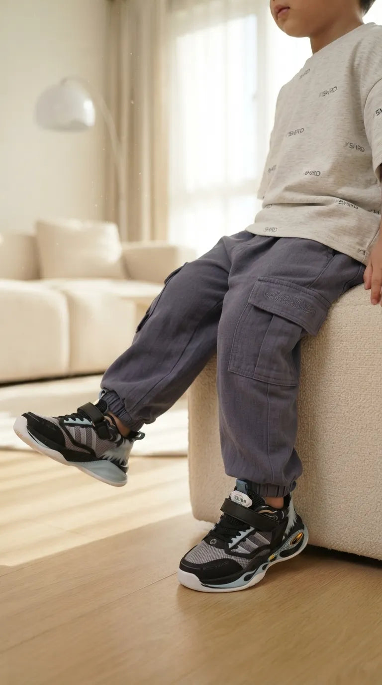 Boys Black Casual Jogger KD8711
