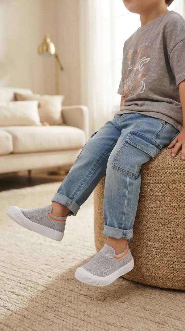 Boys Grey Casual Canvas KD8736