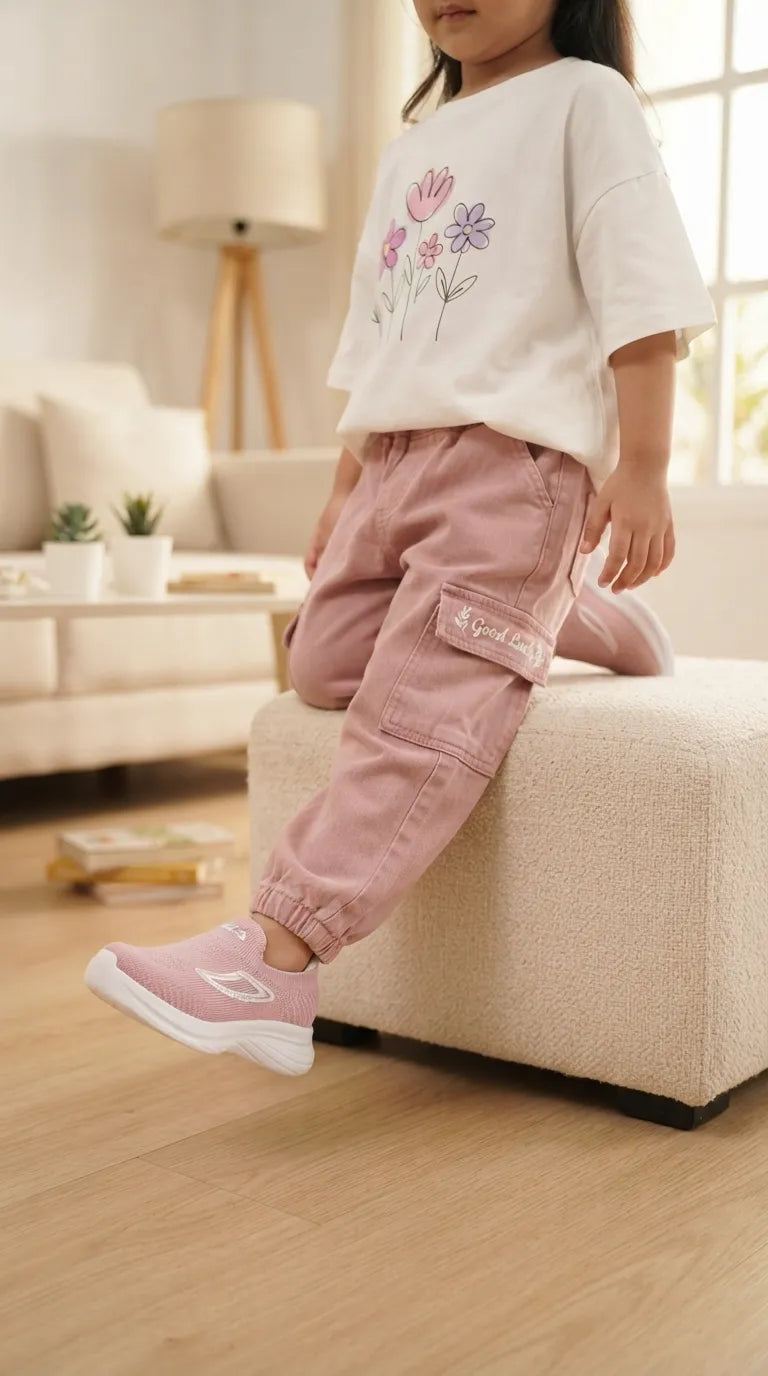 Girls Pink Casual Jogger KD8751