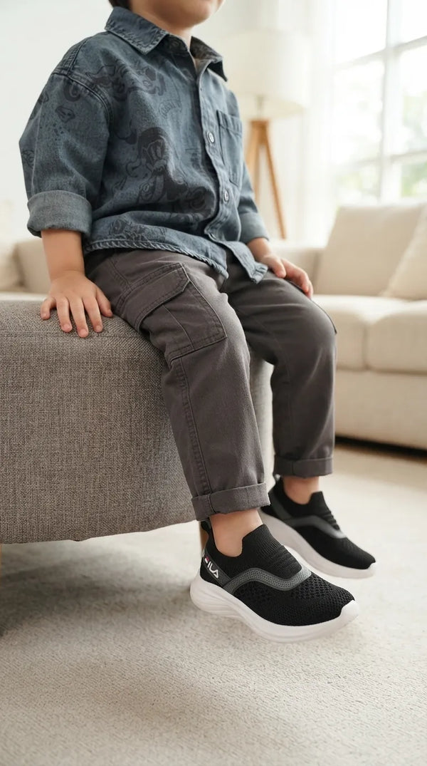 Boys Black Casual Canvas KD8753