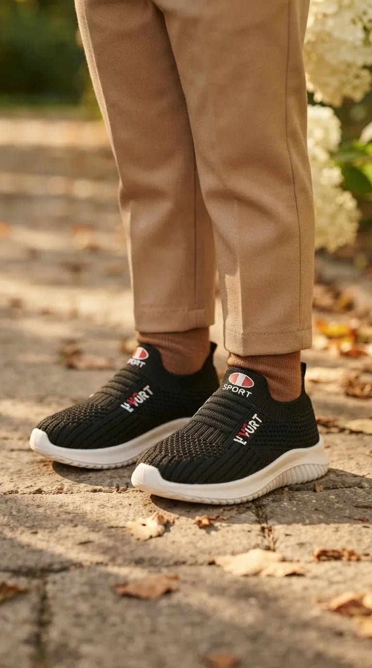 Boys Black Casual Canvas KD8756