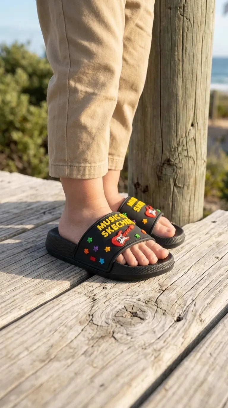 Boys Black Casual Flip Flop KD8775
