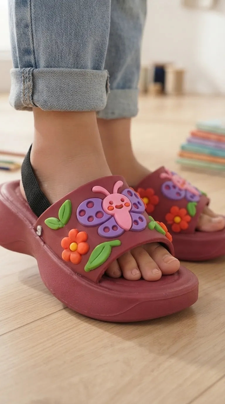 Girls Maroon Casual Flip Flop KD8843