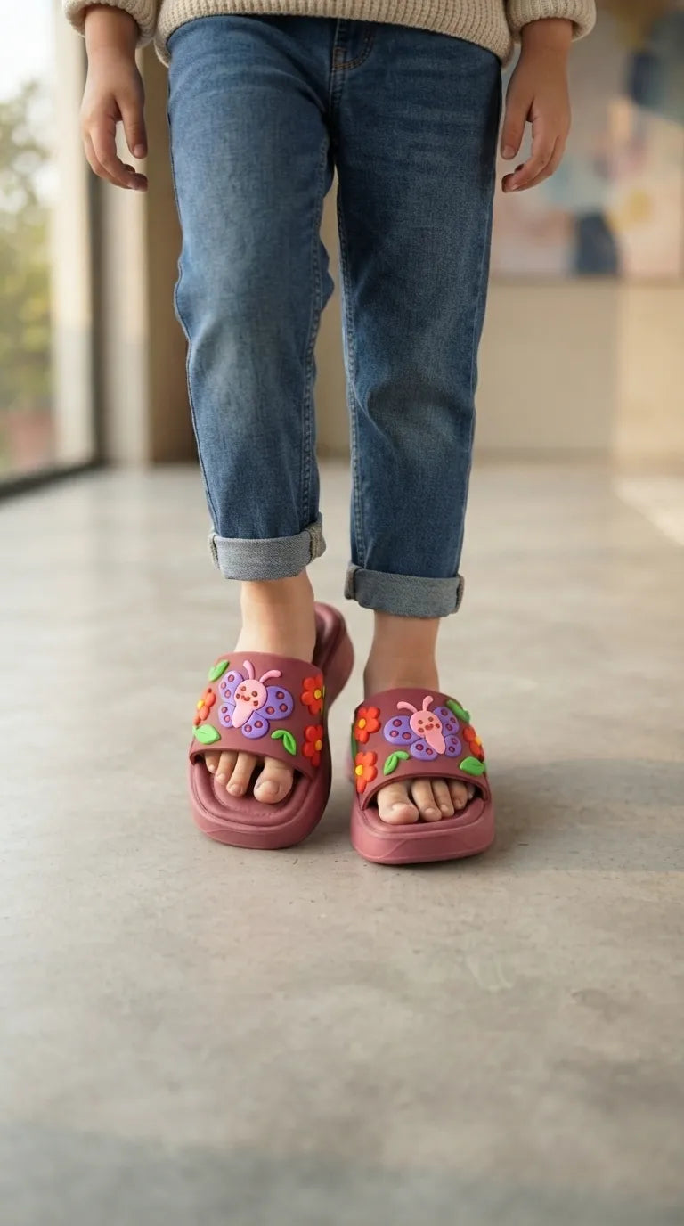 Girls Maroon Casual Flip Flop KD8844