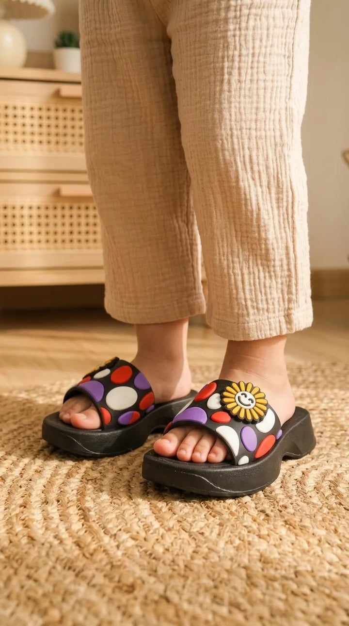 Girls Black Casual Flip Flop KD8845
