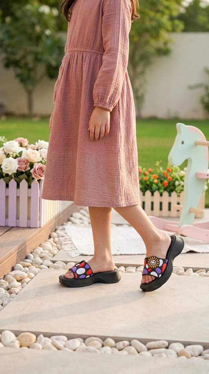 Girls Black Casual Flip Flop KD8846