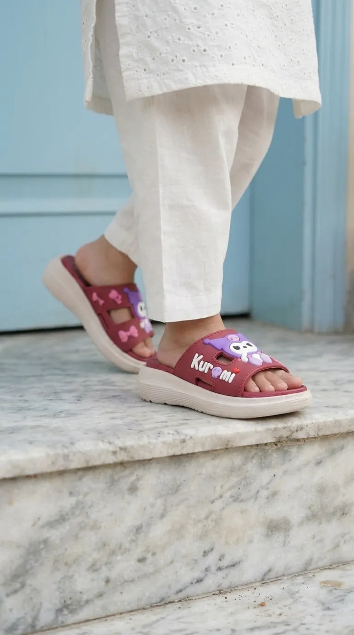 Girls Red Casual Flip Flop KD8851