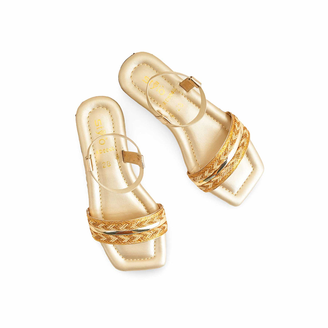 Girls Golden Casual Sandal KD9845