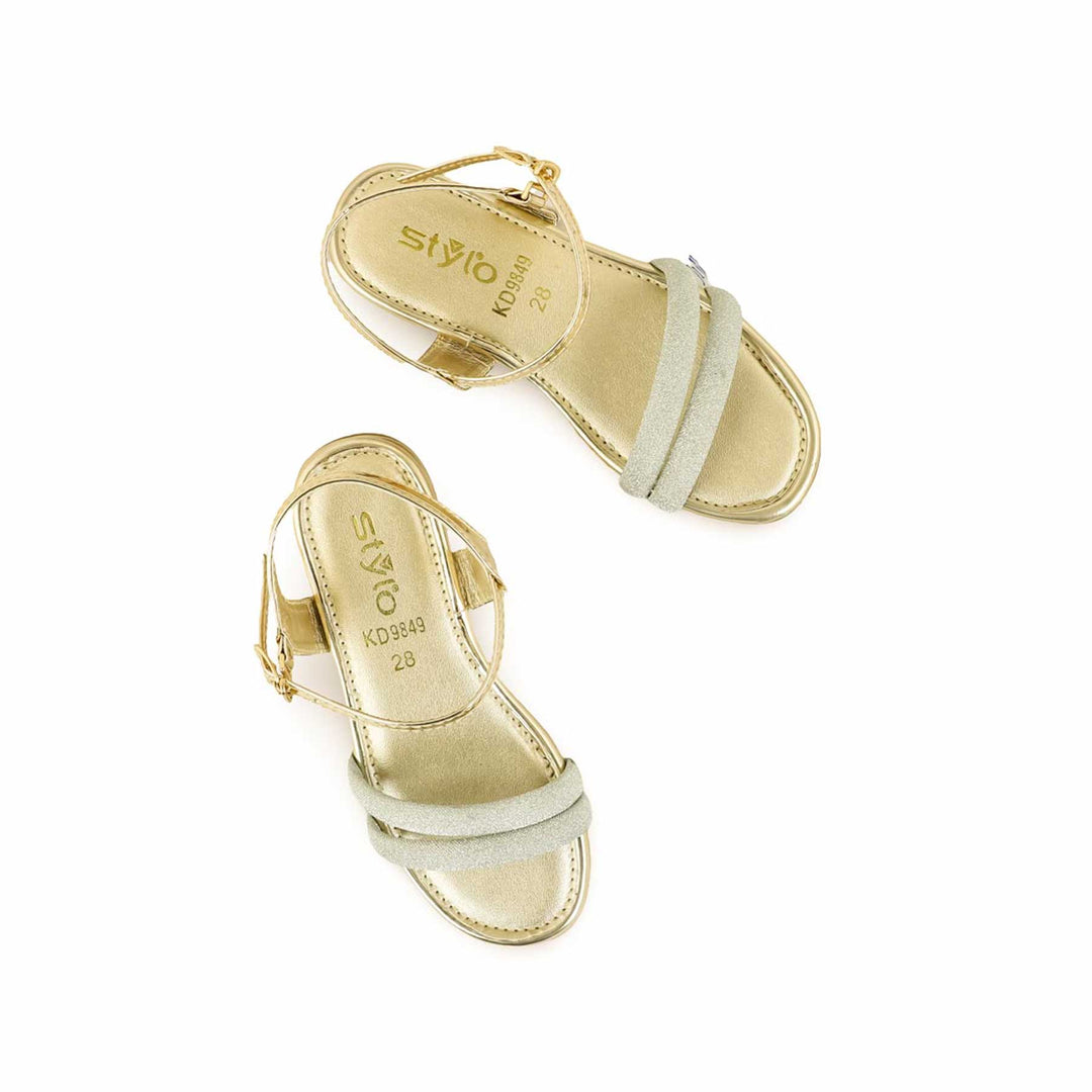 Girls Golden Fancy Sandal KD9849