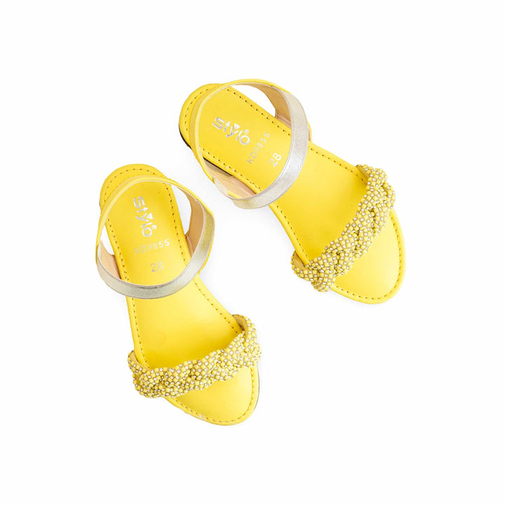 Girls Yellow Formal Sandal KD9855
