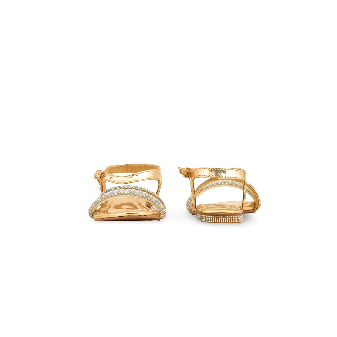 Girls Golden Fancy Sandal KD9857