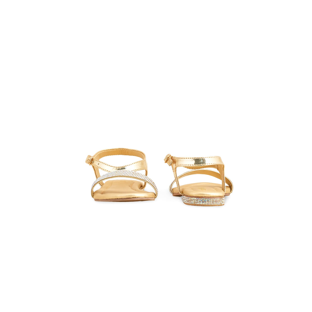 Girls Golden Fancy Sandal KD9858