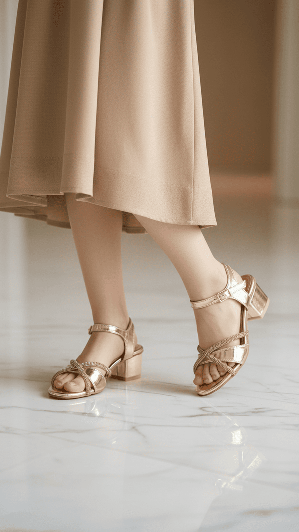 Girls Golden Fancy Sandal KD9861