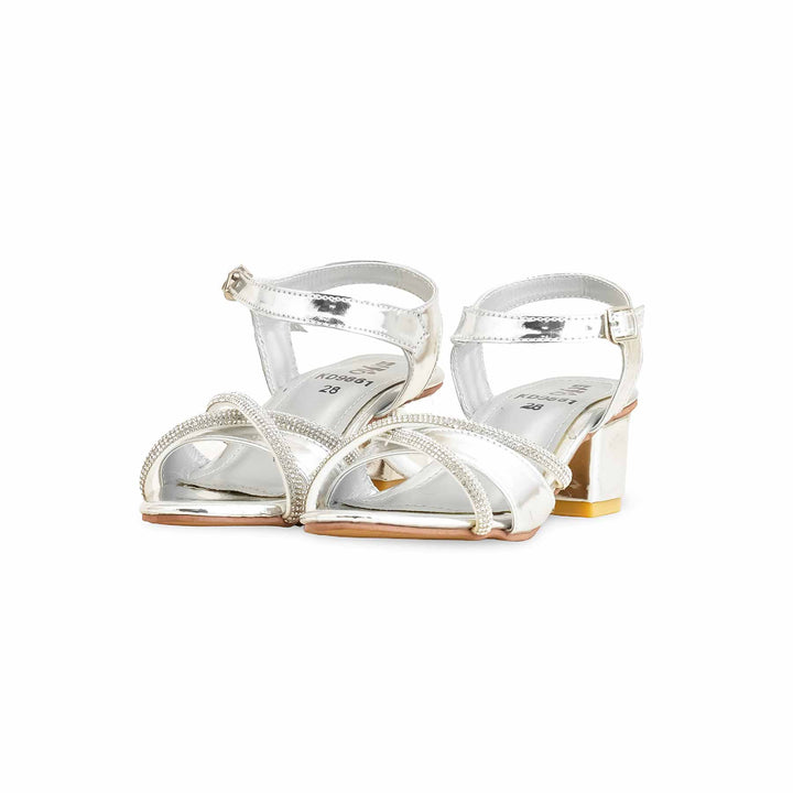 Girls Silver Fancy Sandal KD9861
