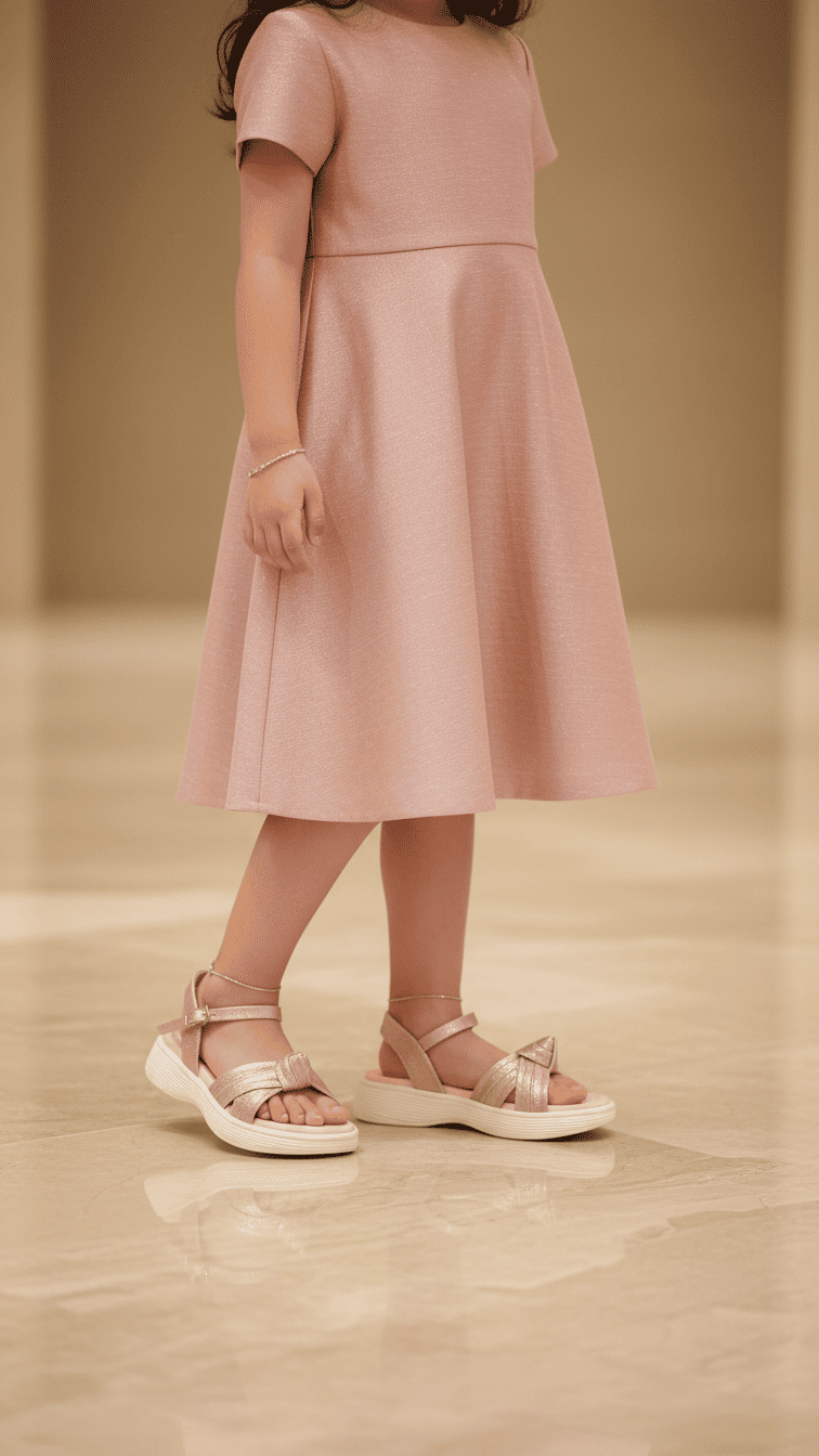 Girls Peach Formal Sandal KD9862