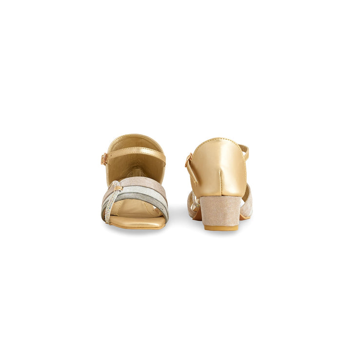 Girls Golden Fancy Sandal KD9882