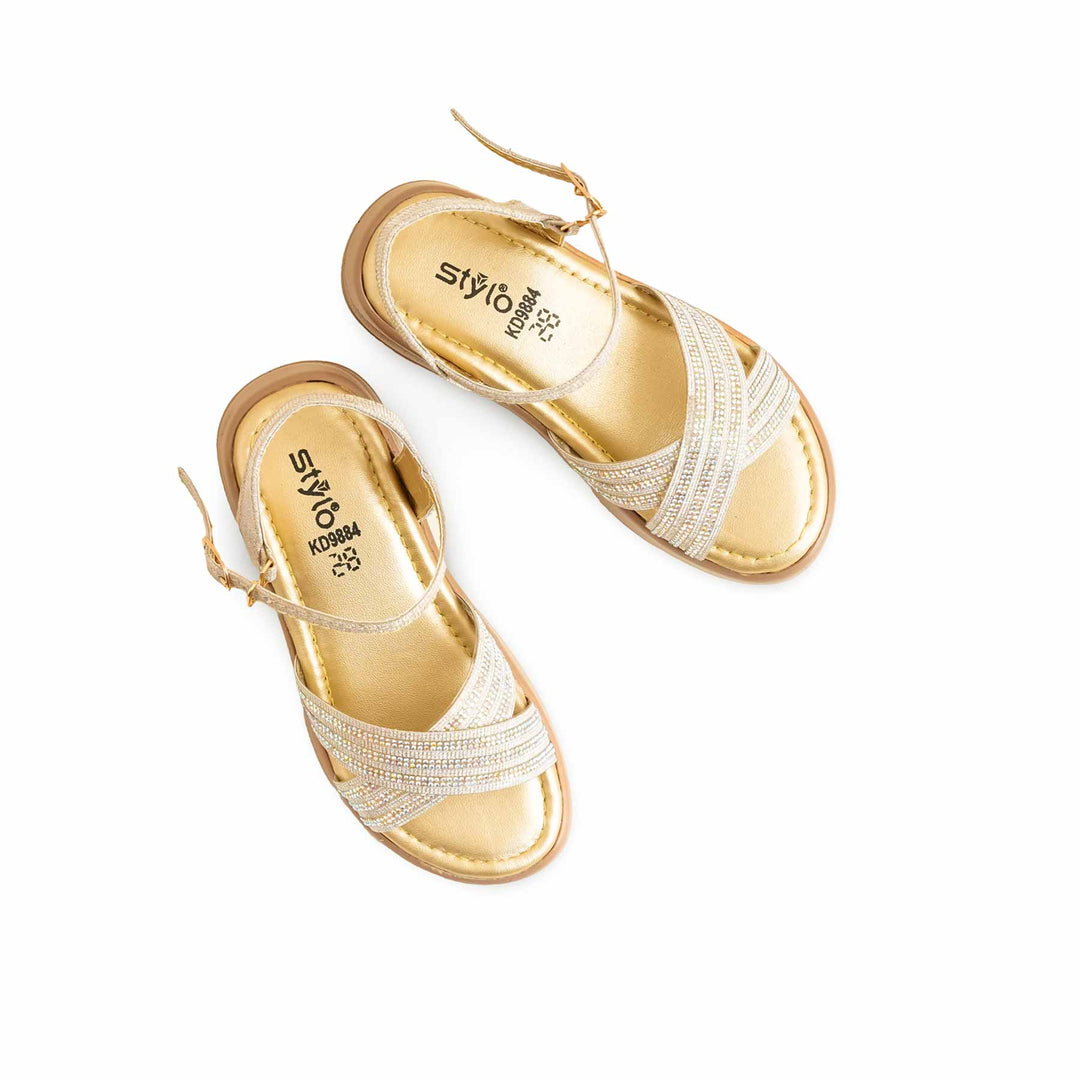 Girls Golden Formal Sandal KD9884