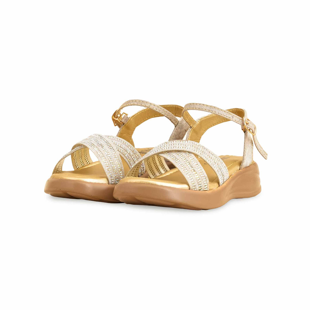 Girls Golden Formal Sandal KD9884