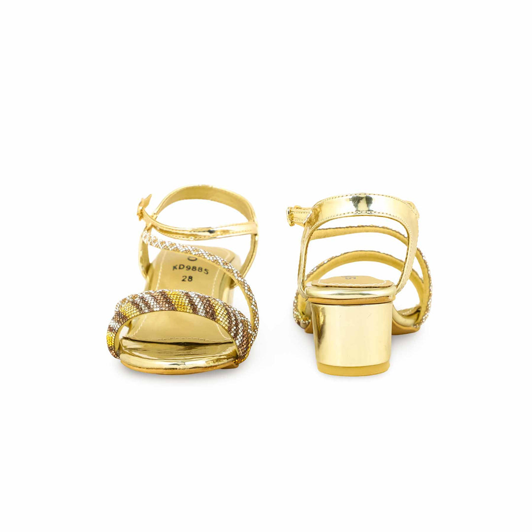 Girls Golden Fancy Sandal KD9885