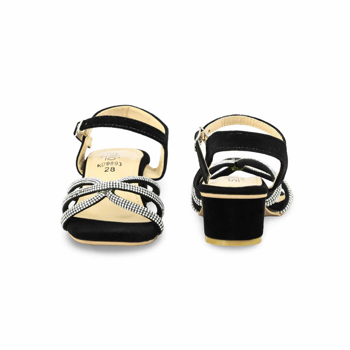 Girls Black Fancy Sandal KD9893