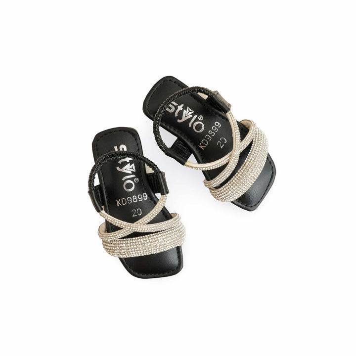 Girls Black Fancy Sandal KD9899