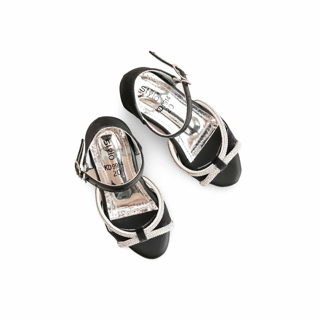 Girls Black Fancy Sandal KD9914