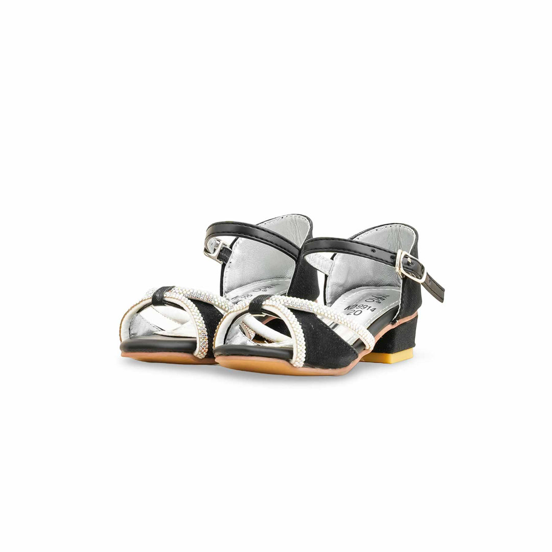 Girls Black Fancy Sandal KD9914