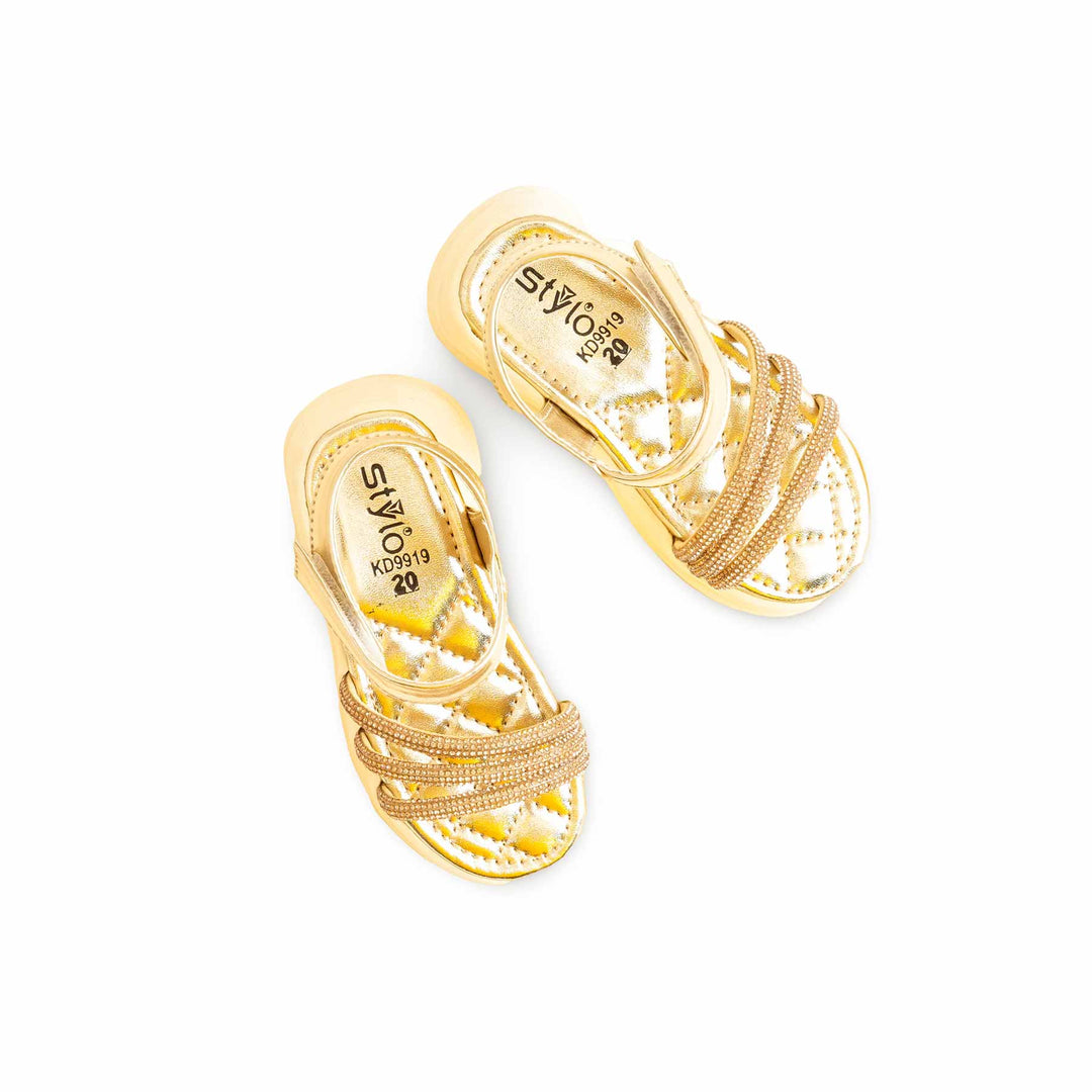 Girls Golden Fancy Sandal KD9919