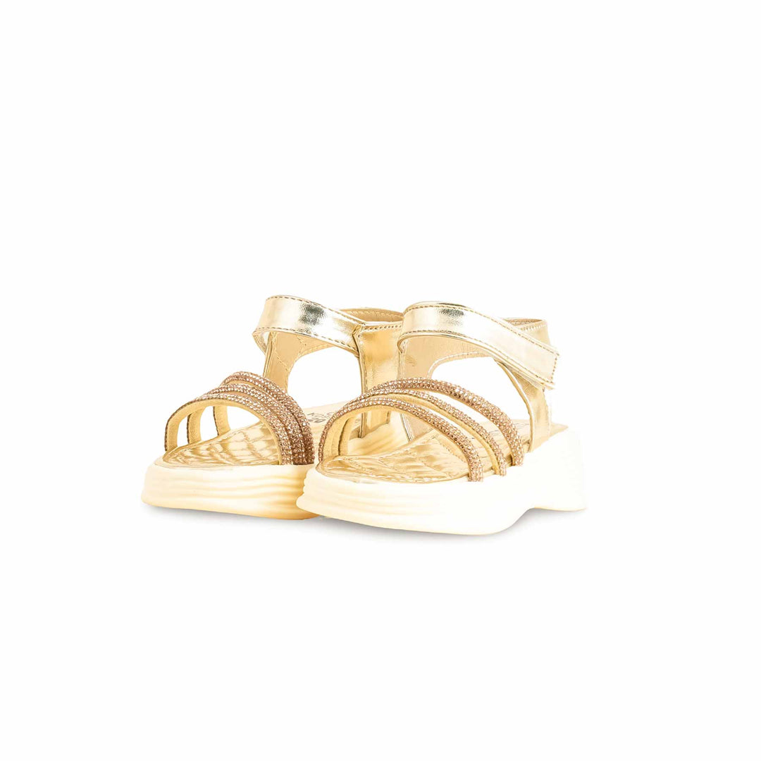 Girls Golden Fancy Sandal KD9919
