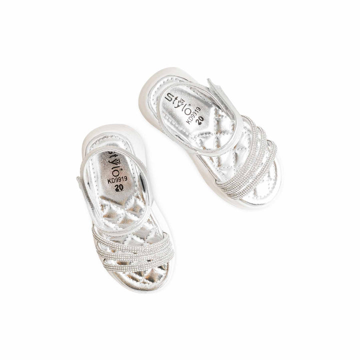 Girls Silver Fancy Sandal KD9919