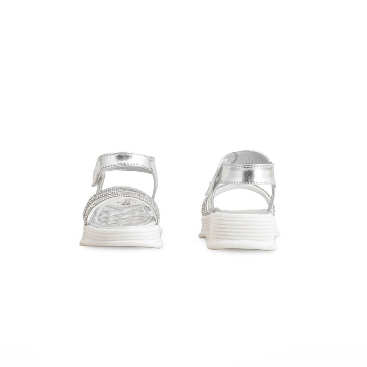 Girls Silver Fancy Sandal KD9919