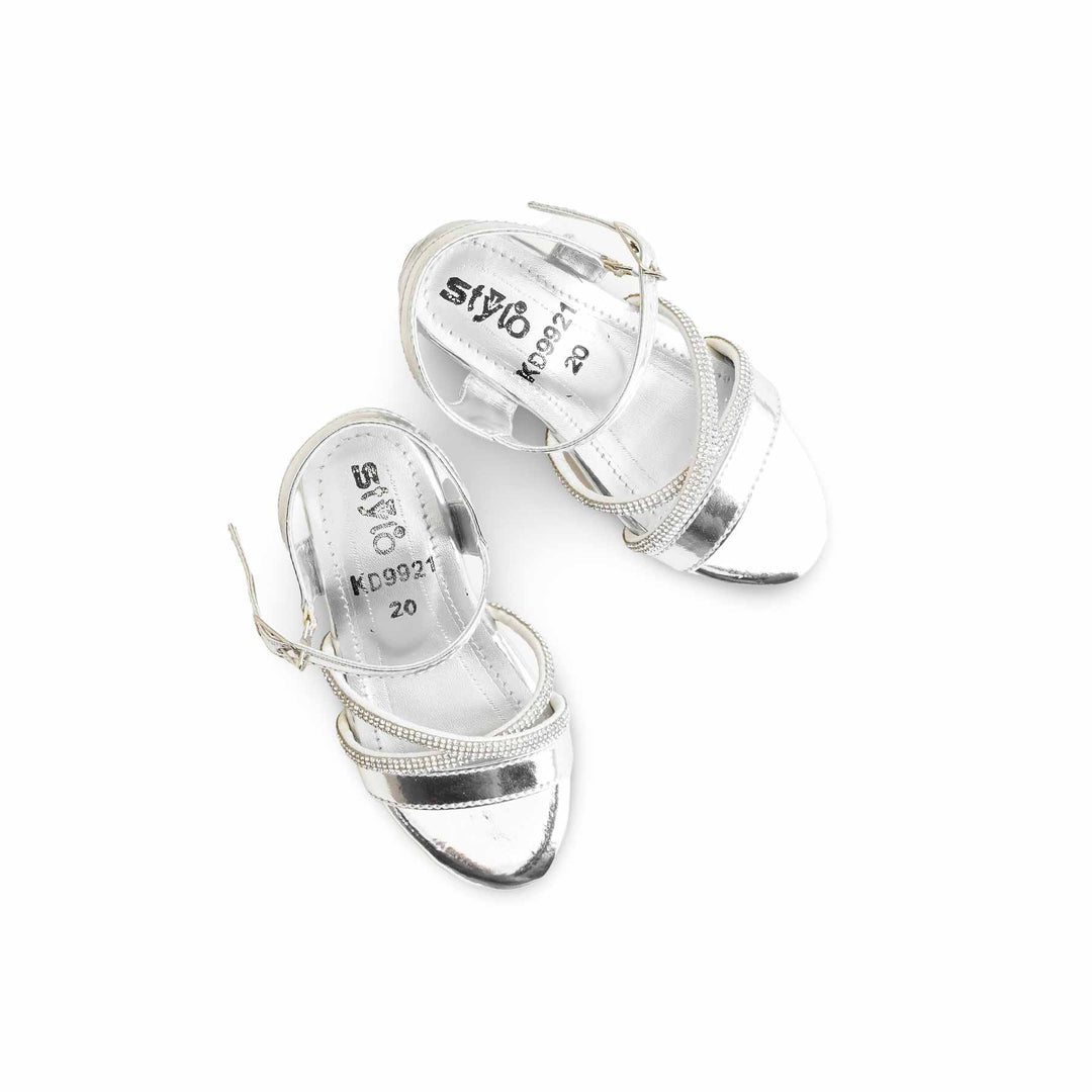 Girls Silver Fancy Sandal KD9921