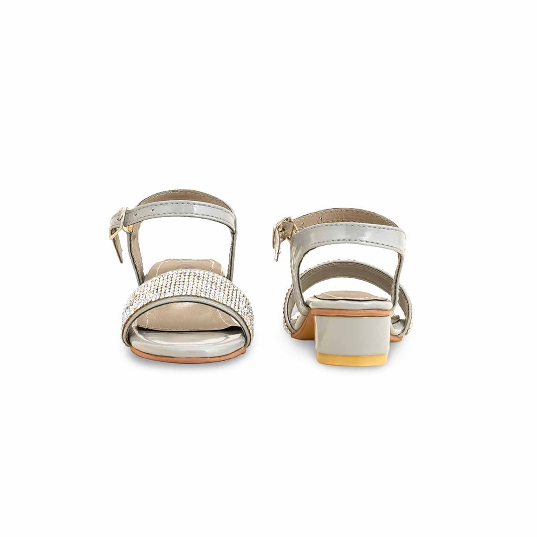 Girls Grey Fancy Sandal KD9923