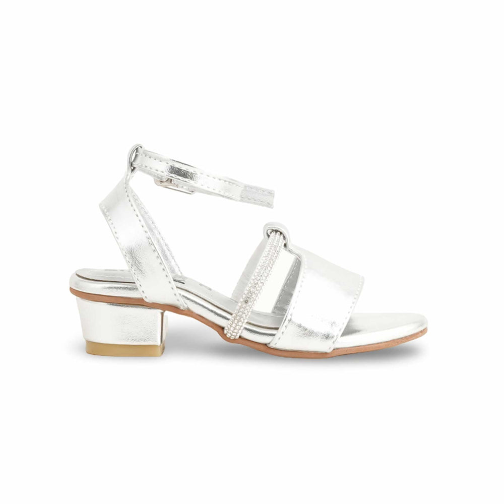 Girls Silver Fancy Sandal KD9924
